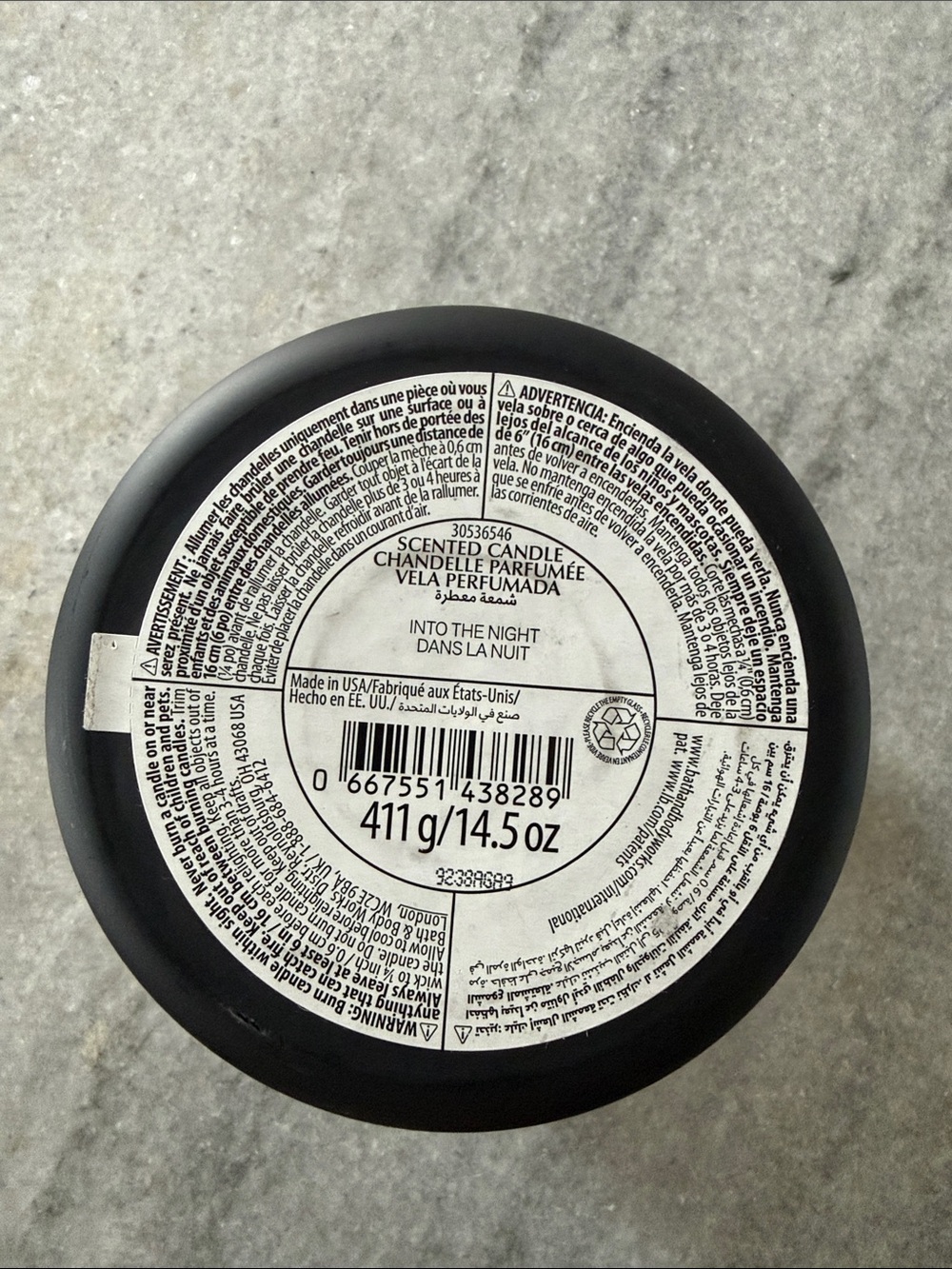 Bath and body works “into the night” scented 3 wick candle - Picture 4 of 6